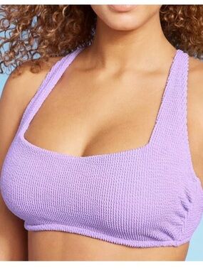 NWOT Shade & Shore Lavender Ribbed bikini top